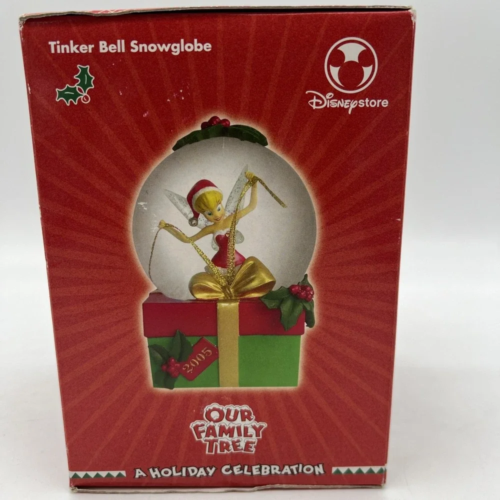 2005 Disneystore Our Family Tree Tinker Bell Snow Globe Vintage Christmas Decor